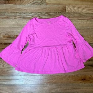 EUC LILLY PULITZER size Medium 6/7 Bright Pink Bell Sleeve Top